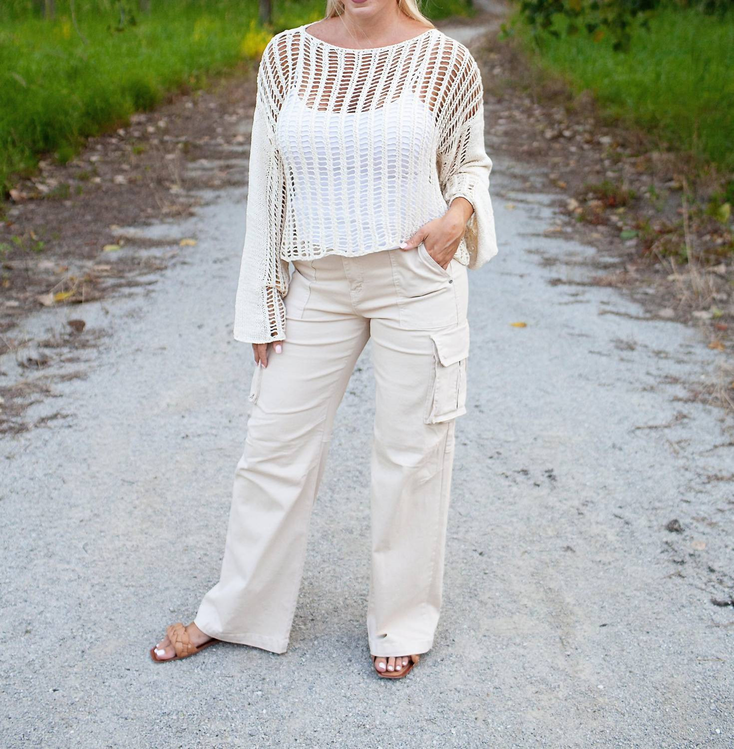 Ivy Color Pop Cargo Pants In Sand | Shop Simon