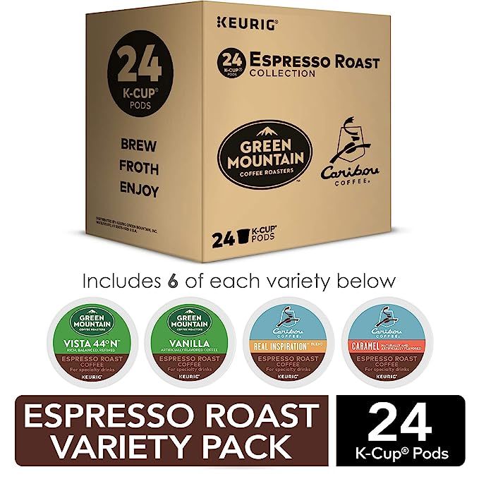 Keurig Espresso Roast Variety Sampler Pack, Single-Serve Coffee K-Cup Pods, Variety, 24 Count | Amazon (US)