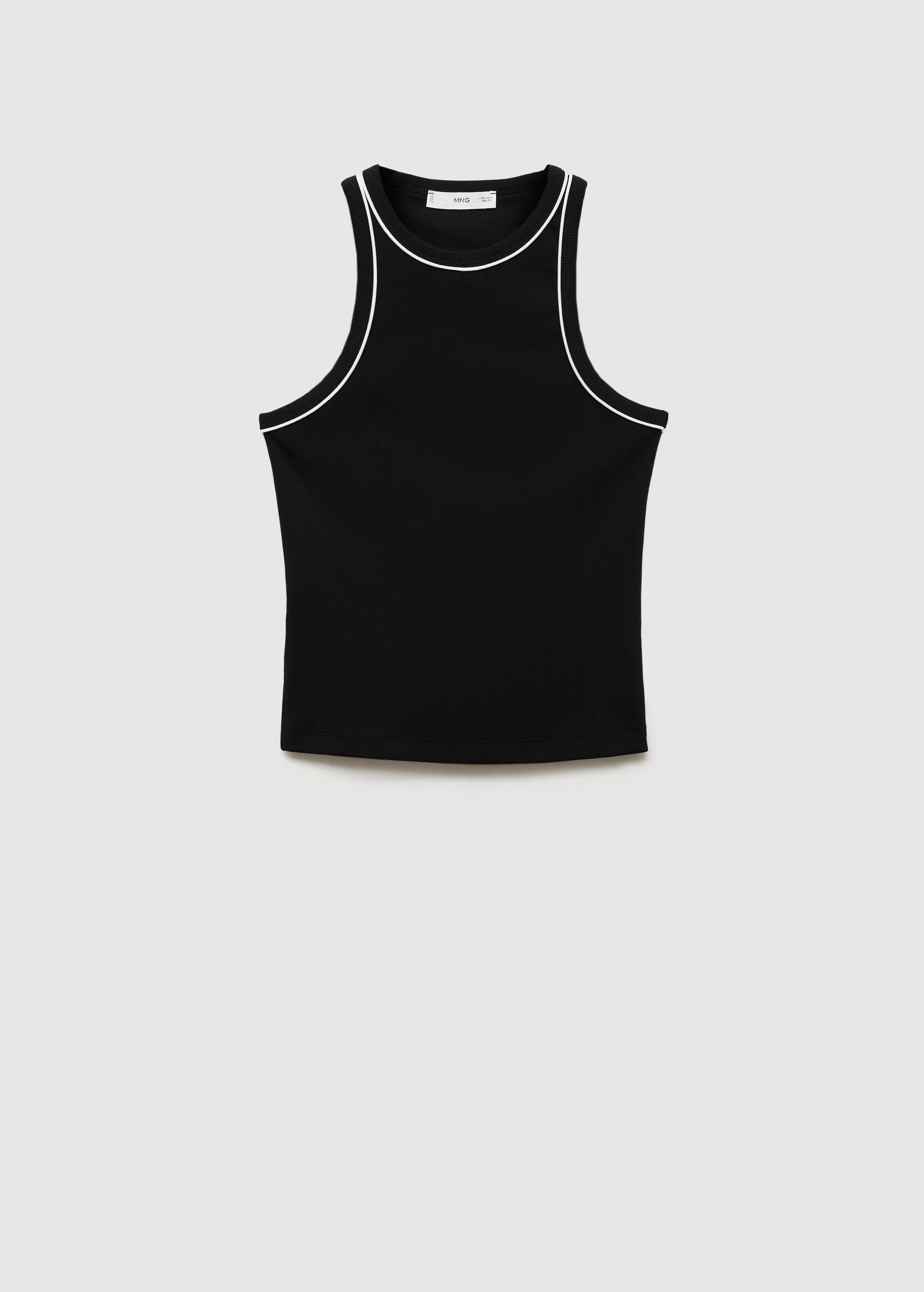Cotton top with contrasting piping - Women | MANGO USA | Mango (US/MX/AU)