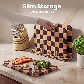 SMIRLY Wooden Cutting Boards for Kitchen, Double-Sided Cutting Board with Handle, Heavy Duty Soli... | Amazon (CA)