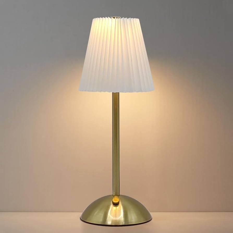 LED Cordless Table Lamps,Rechargeable Portable 3000mAh Battery Mini Bedside Pleated Table Lamp, T... | Amazon (US)