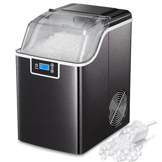 Kismile Nugget Ice Maker Countertop,Portable Compact Ice Maker Machine with Self-Cleaning Functio... | Amazon (US)