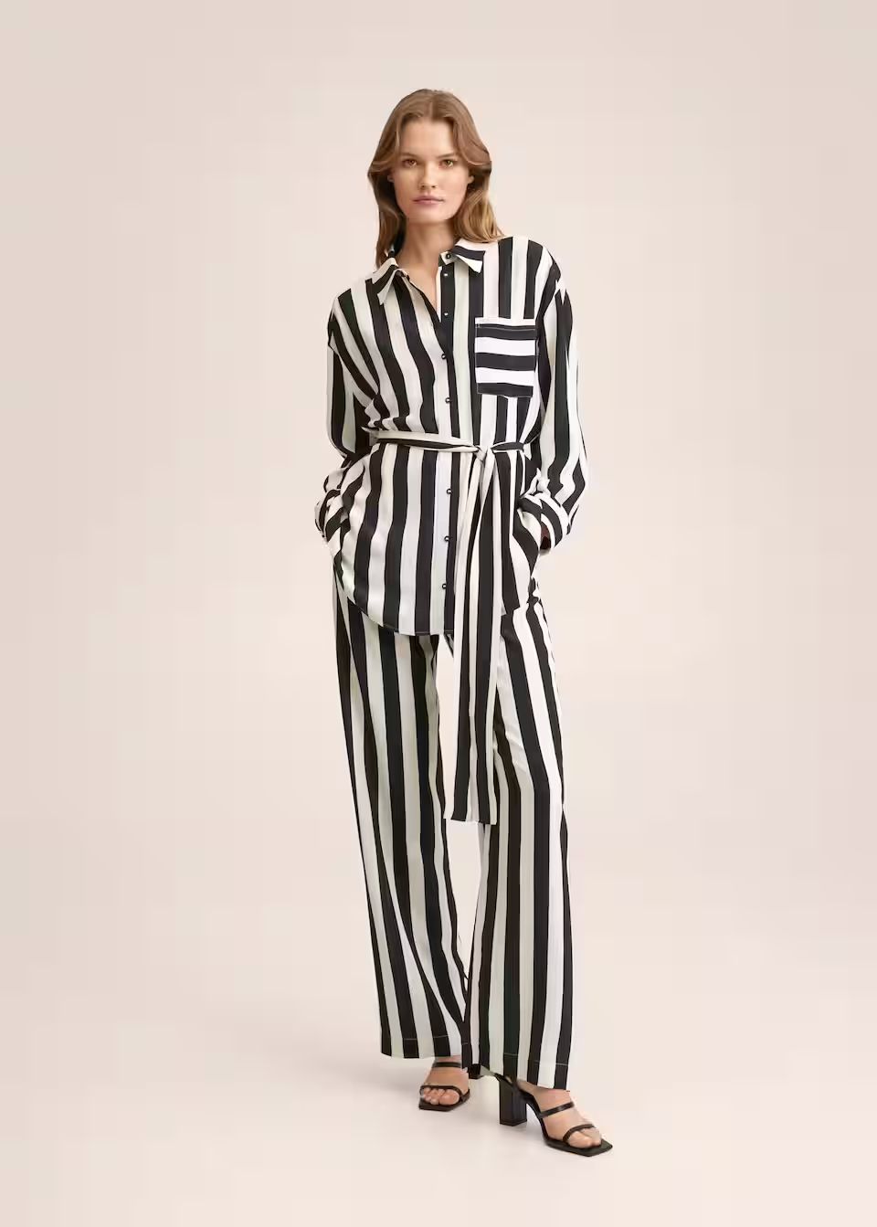 Oversize striped shirt | MANGO (UK)