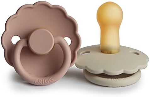 FRIGG Daisy Natural Rubber Baby Pacifier | Made in Denmark | BPA-Free (Blush/Cream, 6-18 Months) | Amazon (US)
