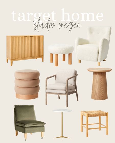 Studio McGee at Target. Home decor. Cabinet. Ottoman. Accent chair. Side table. Stool. Neutral home decor. Transitional style  

#LTKhome #LTKFind