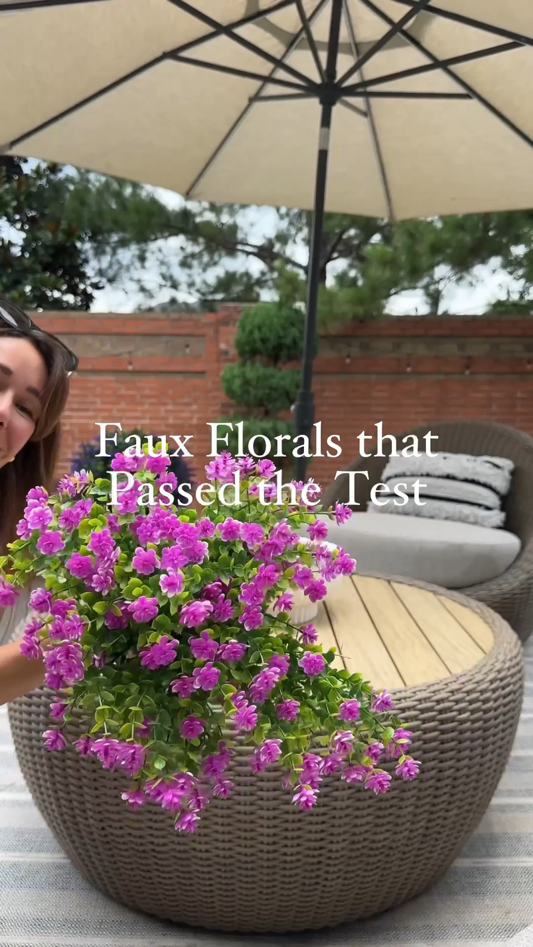 Seriously the prettiest outdoor arrangement 

👉👉They come in a pack of 12 and that’s what I used in the bowl. They are also UV resistant. 

#LTKVideo 

#LTKFindsUnder50 #LTKWatchNow

#LTKHome #LTKSeasonal