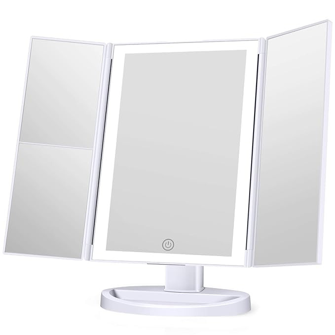 KOOLORBS Makeup Mirror with Lights, 3 Color Lighting Vanity Mirror with 72LEDs, 1x 2X 3X Magnific... | Amazon (US)
