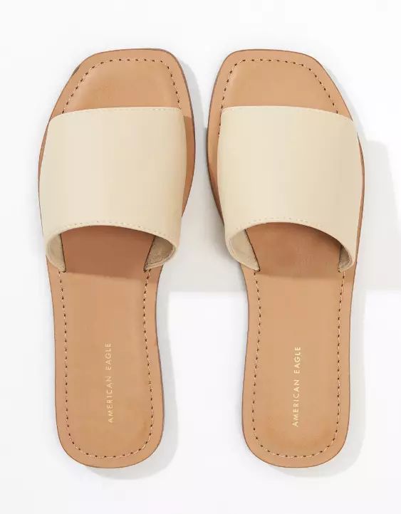 AE Square Toe Slide Sandal | American Eagle Outfitters (US & CA)