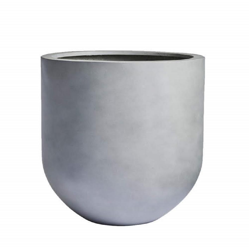 Santa Rosa Plain  Grey Polystone Bullet Planter | The Home Depot