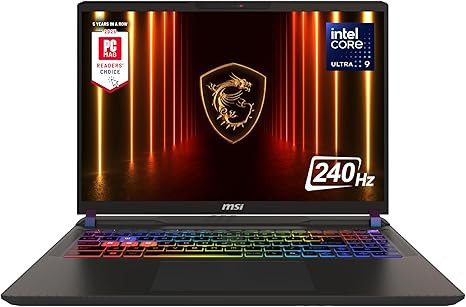 MSI Vector 16 HX AI 16” 240Hz QHD+ Gaming Laptop: Intel Core Ultra 9-275HX, NVIDIA Geforce RTX ... | Amazon (US)