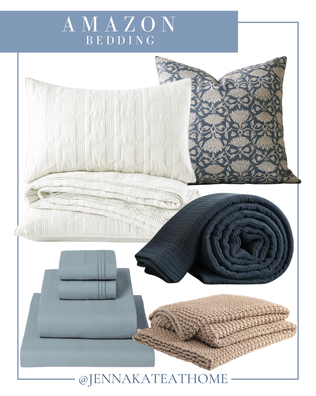Amazon bedding finds include throw pillow, comforter set, throw blanket, and sheet set.

Home decor, bedding, bedroom, coastal decor, coastal home

#LTKHome #LTKFindsUnder100 #LTKFindsUnder50