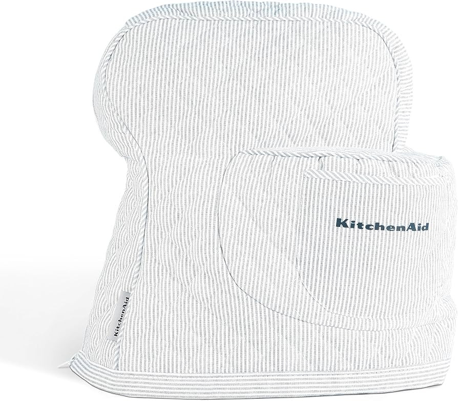 KITCHENAID Fitted Tilt-Head Ticking Stripe Stand Mixer Cover with Storage Pocket, Quilted 100% Co... | Amazon (US)