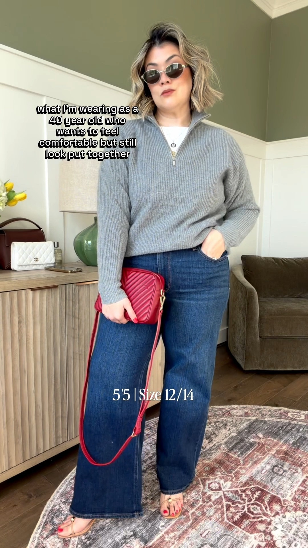 Easily one of my favorite outfits as of lately. Honestly, from a woman who has more jeans than she really needs. I’m surprised at how much I reached for these wide legged jeans from @onequince  They are incredibly comfortable and stretchy without accentuating my tummy. I paired it with one of my go to basic white T-shirt from @Aritzia (the quality is amazing by the way and highly recommend) with the very classic yet still trendy quarters up. I felt comfortable all day wearing this outfit without compromising style.

#LTKootd #LTKMidsize #LTKOver40