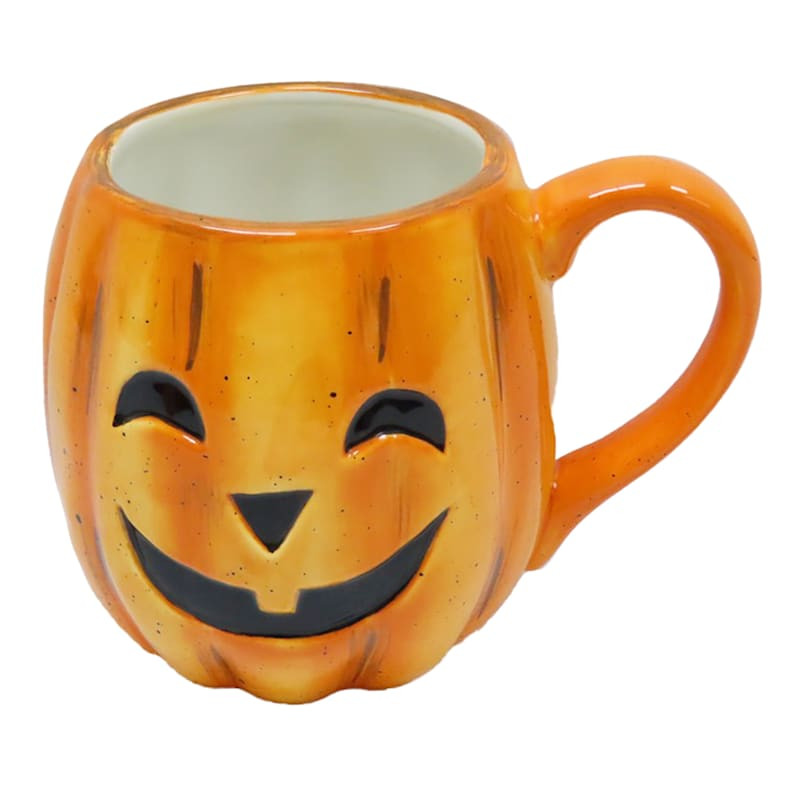 Homespun Halloween Orange Jack-o'-Lantern Mug,18oz | At Home