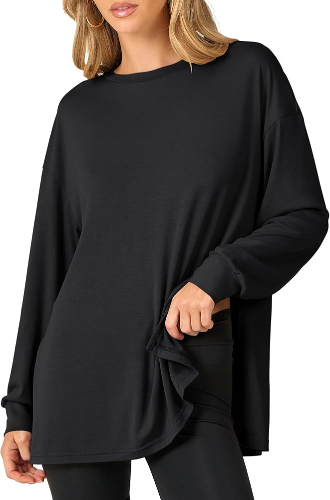 ANRABESS Women's Oversized Long Sleeve shirts Fall Workout Tunic Tops Athletic Gym Tshirts Soft B... | Amazon (US)