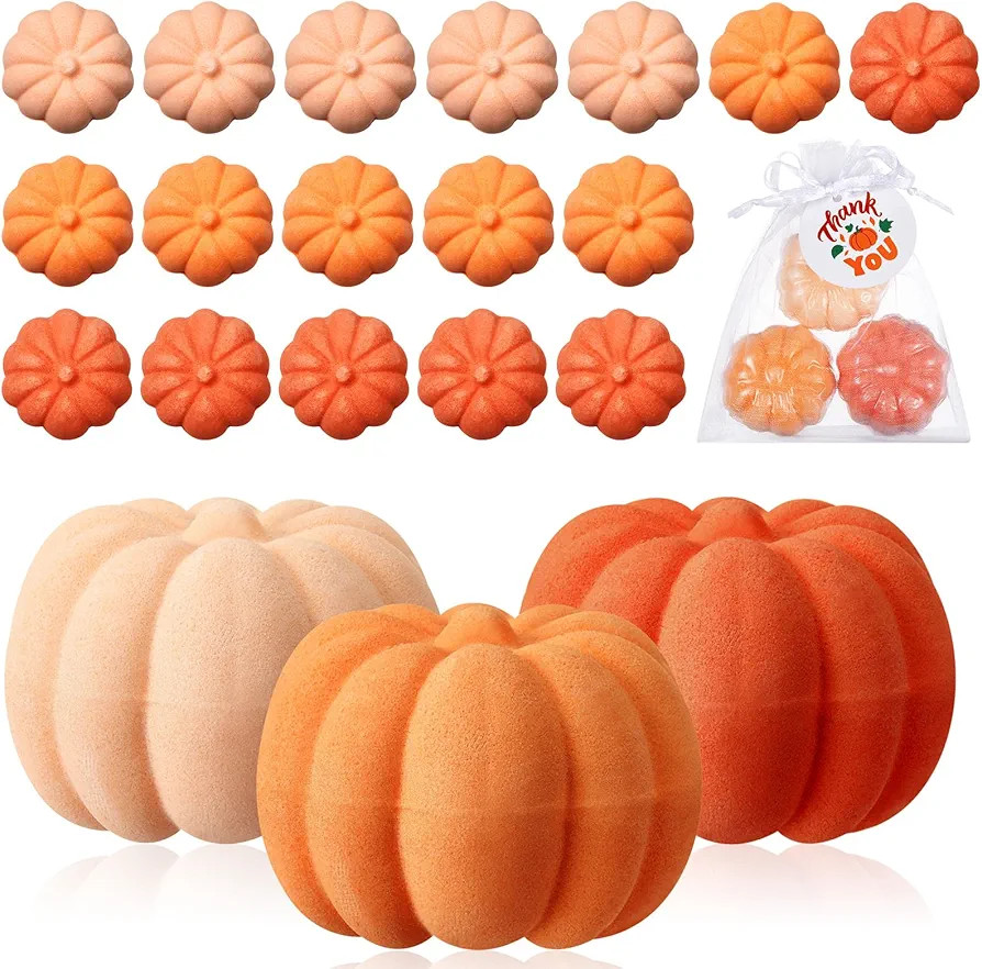 Lounsweer 24 Pcs Little Pumpkin Baby Shower Favors Thanksgiving Fall Pumpkin Bath Bombs Bridal Sh... | Amazon (US)