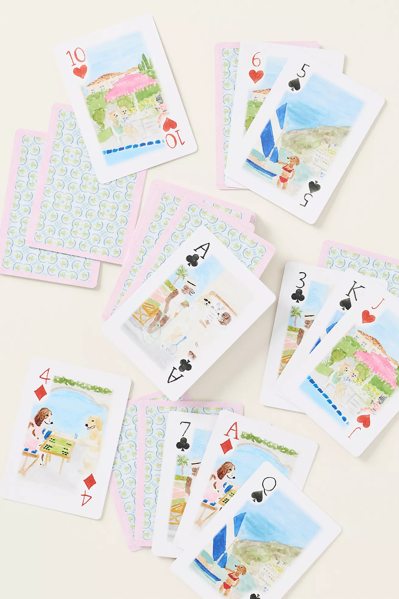 Loulou Baker Watercolor Dog Playing Cards | Anthropologie (US)