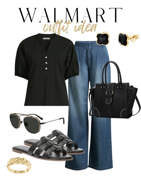 Walmart outfit, Walmart new arrivals, workwear, denim trousers, black sandals

#LTKWorkwear #LTKOver40 #LTKStyleTip