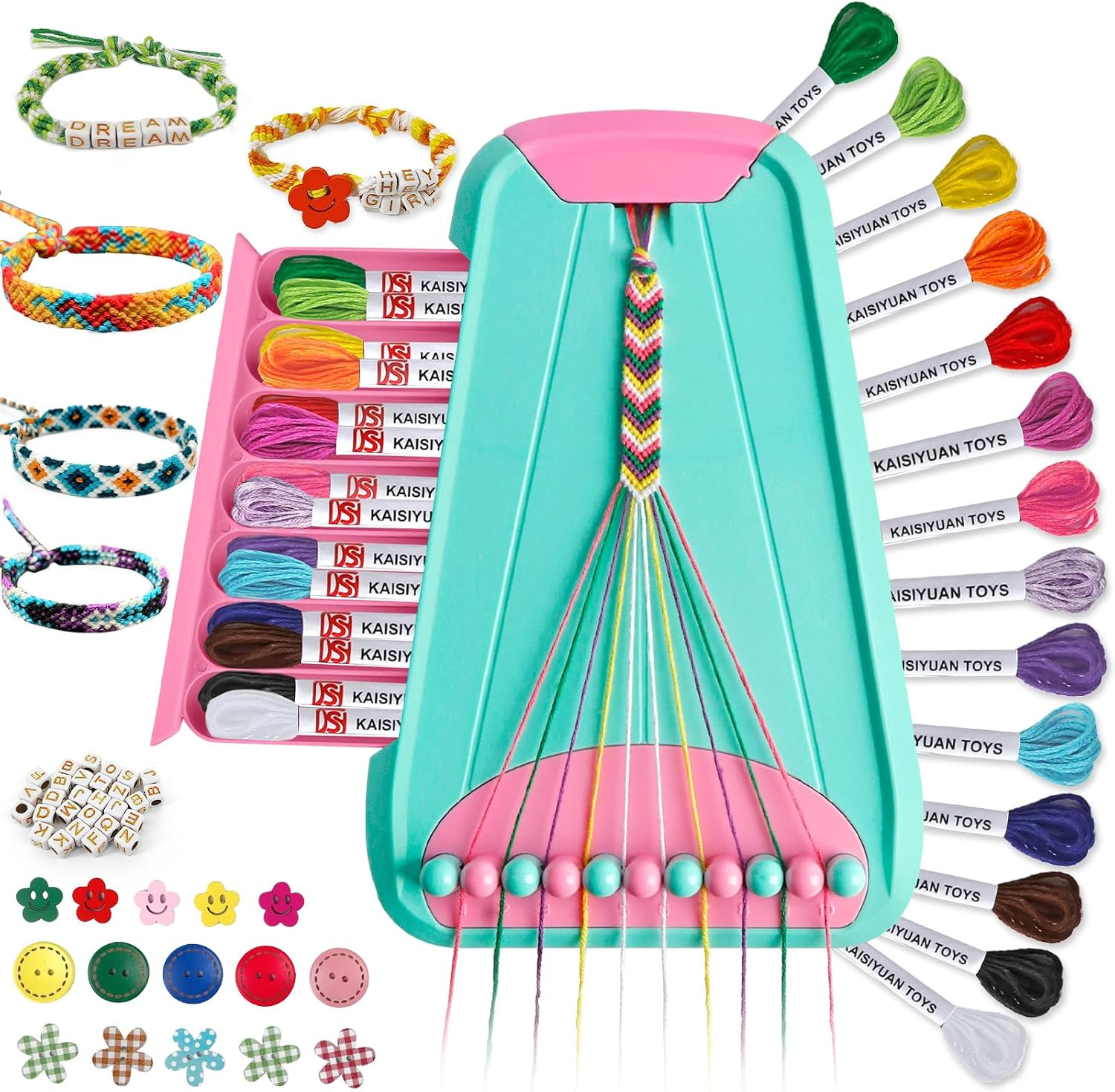 Friendship Bracelet Making Kit for Girls Ages 8-12, Kids Jewelry Making Kit with 28 Pre-Cut Threa... | Amazon (US)
