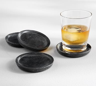Black Marble Coasters, Set of 4 | Pottery Barn (US)