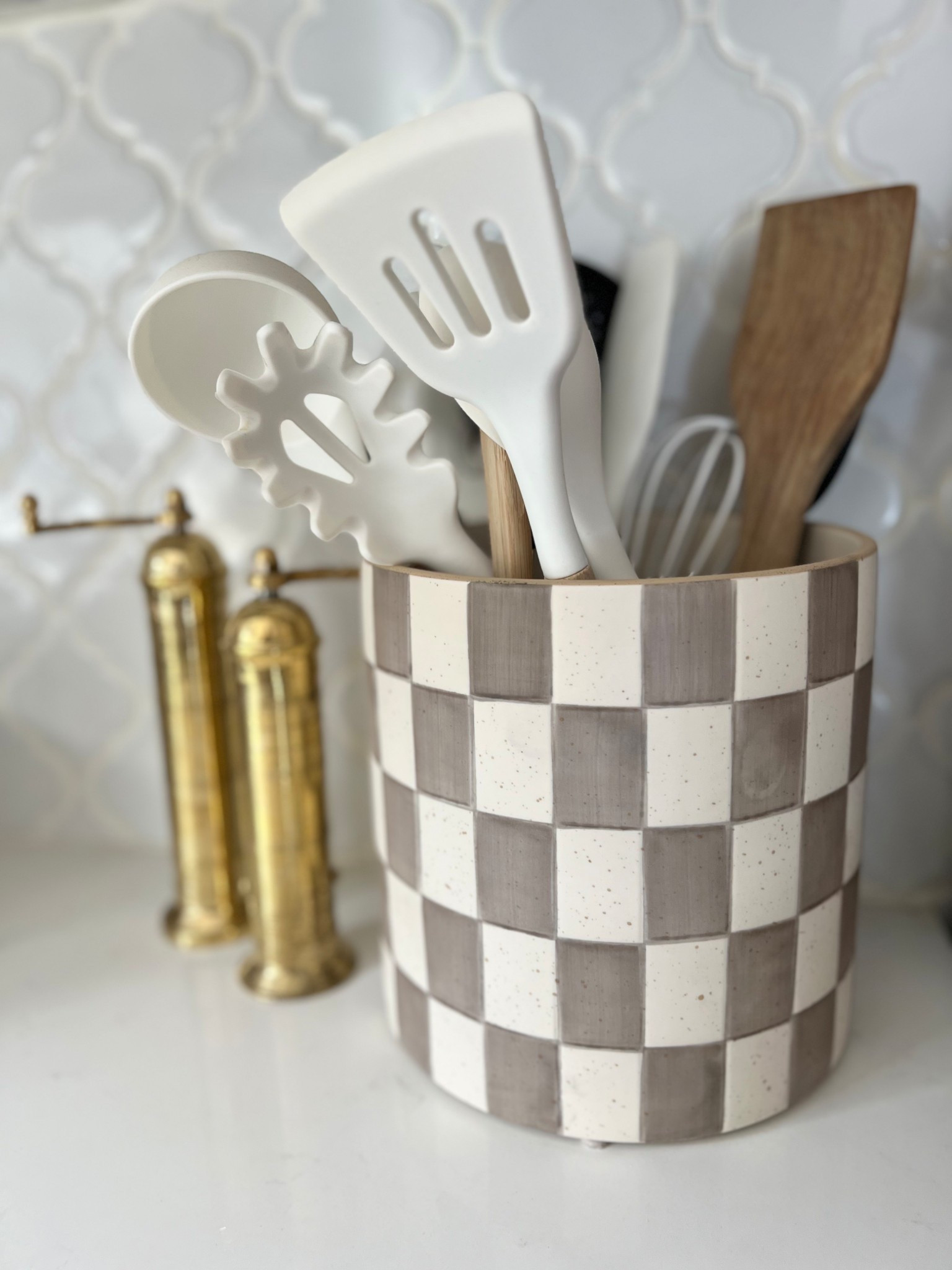 Checkerboard planter
Used for utensils 

#LTKHome #LTKFindsUnder50