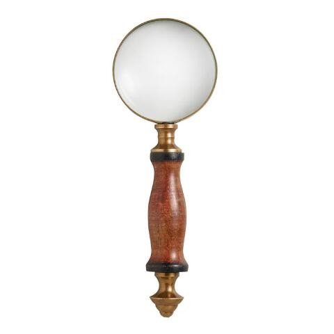 Mini Wood and Brass Magnifying Glass | World Market