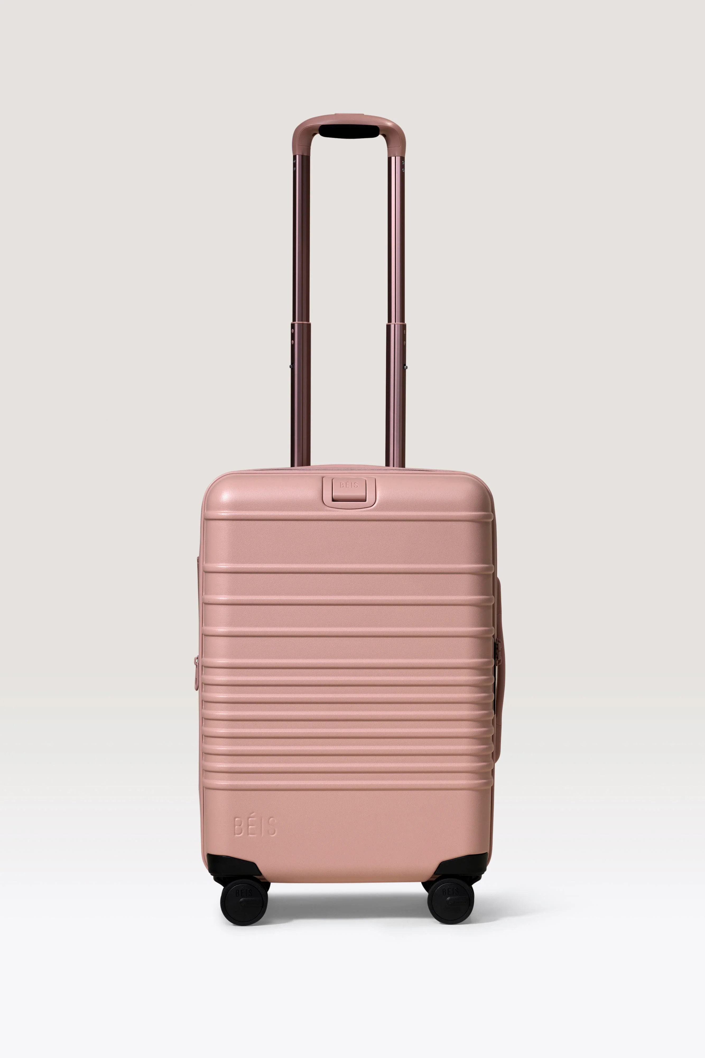 BÉIS 'The Carry-On Roller' in Atlas Pink - Pink Carry On Suitcase & Hard Shell Luggage | BEIS
