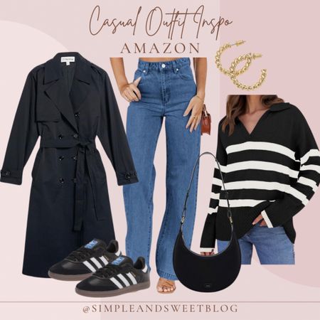 Amazon Casual Outfit Inspo! Love a black and white stripe! Paired with some straight leg jeans, a classic yet trendy sneaker and topped off with a great jacket! 

#amazonstyle #founditonamazon #founditonamazonfashion #amazonfashion

#LTKstyletip #LTKfindsunder50 #LTKSeasonal