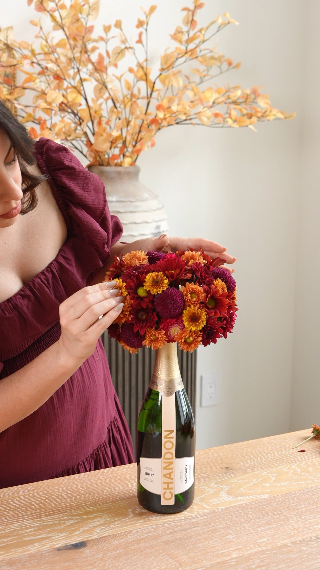 A gift idea for the hostess in your life? I got you! You just need your favorite wine or prosecco, floral foam, fresh flowers, wrapping plastic or paper, and a ribbon! Follow this easy tutorial, and you're good to go.
#creativegifts #flowerarrangements #homedecor #autumnvibes

#LTKSeasonal #LTKHome #LTKStyleTip