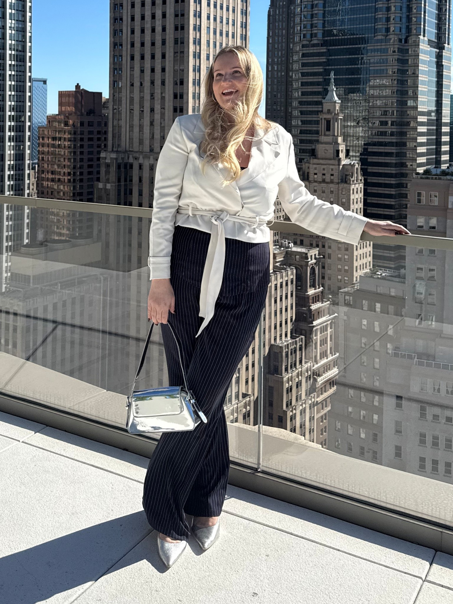 New York bridal fashion week final fit with some silver accents and a navy pinstripe suit that made me feel so good

#LTKWorkwear #LTKMidsize #LTKItBag