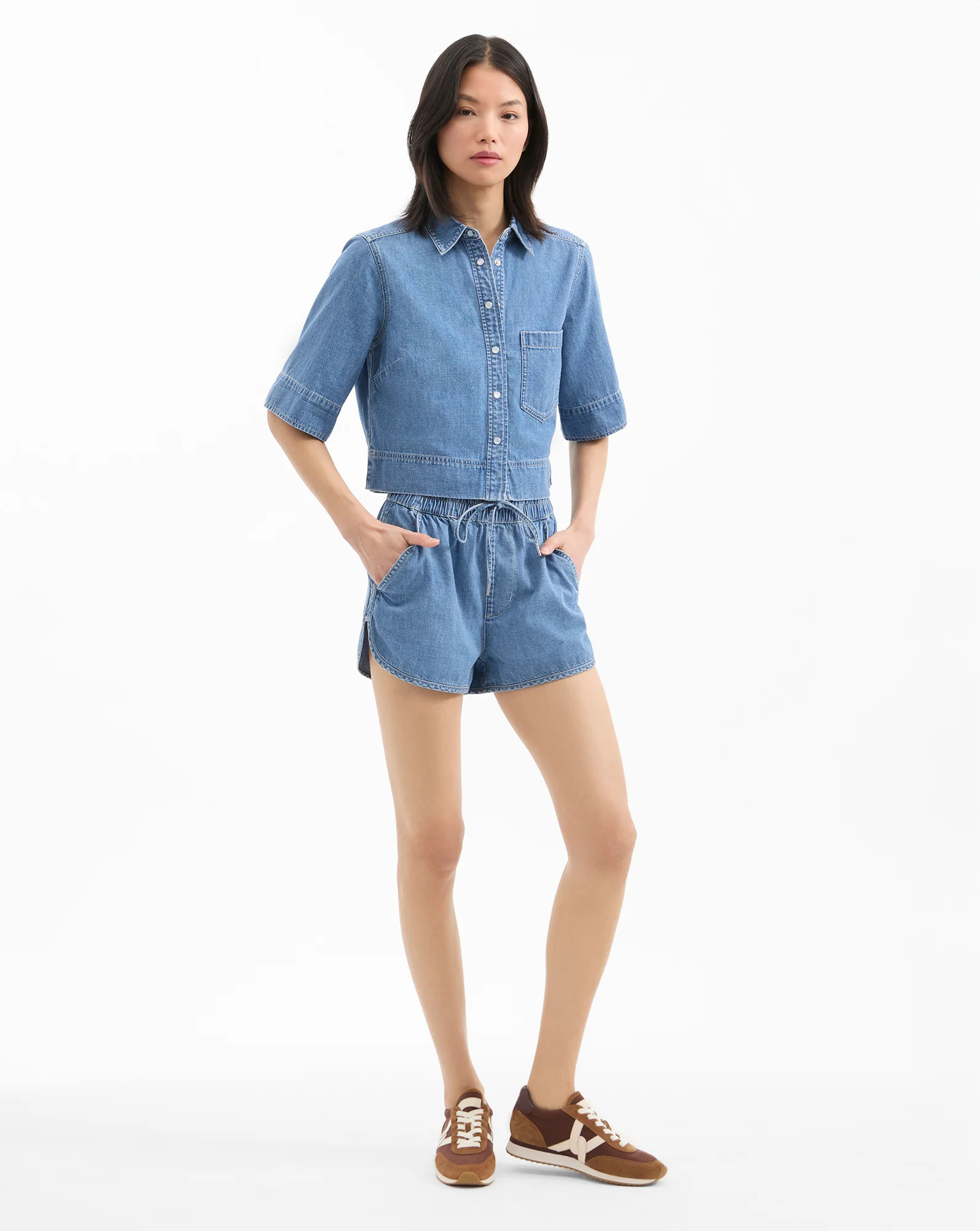 Spruce Denim Button-Down Shirt | Veronica Beard