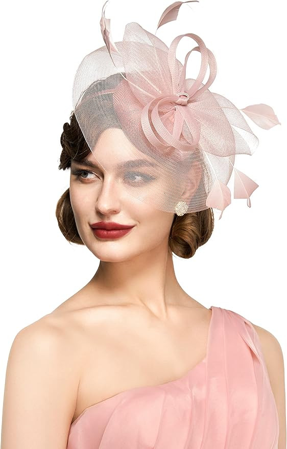 BABEYOND Women's Fascinator Hat Kentucky Hat Feather Derby Fascinator Tea Party Hat for Cocktail ... | Amazon (US)