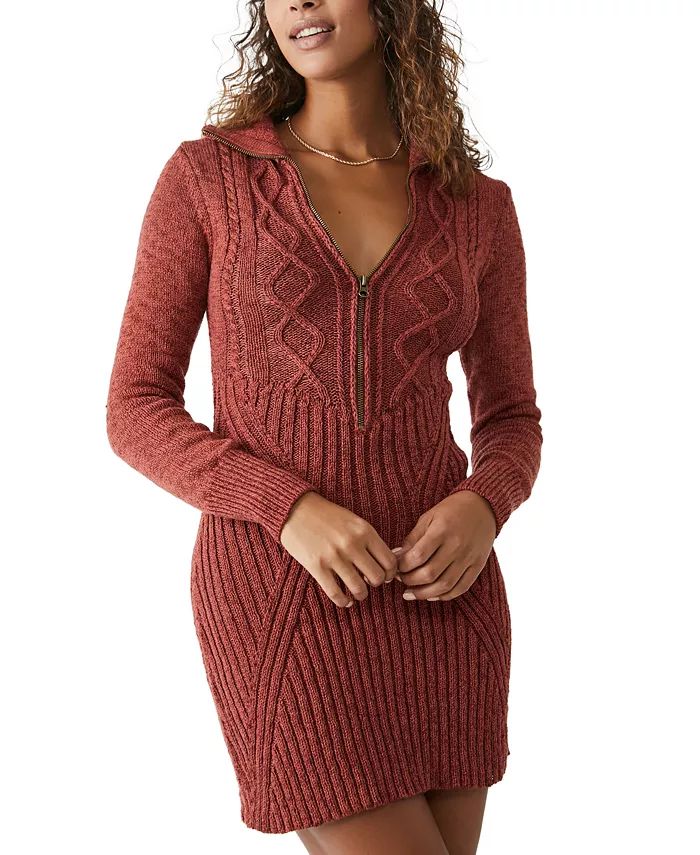 Free People Women's Mont Blanc Zip-Front Sweater Dress & Reviews - Dresses - Women - Macy's | Macys (US)
