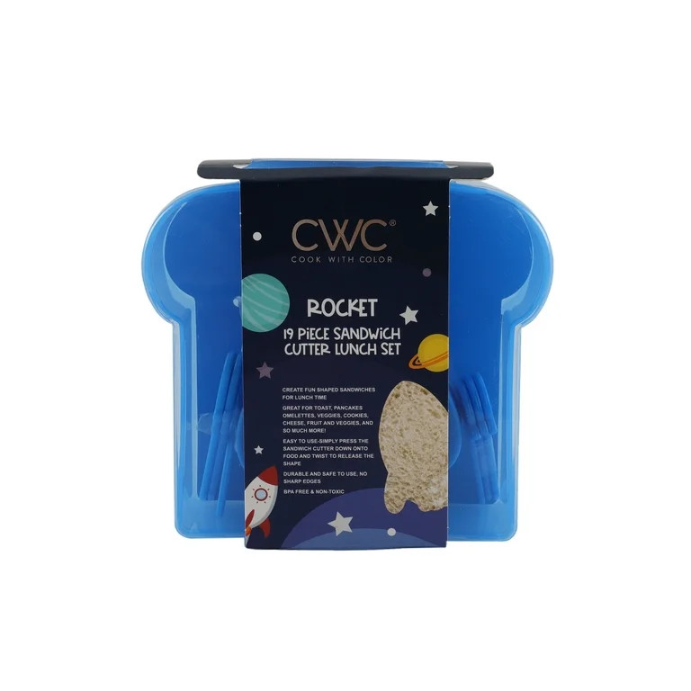 Cook With Color Kids Lunch Accessories Set – 19-Piece Sandwich Cutter, Food Picks, Notes & Sand... | Walmart (US)