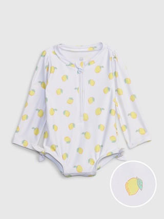 Baby Recycled Lemon Rash Guard Swim One-Piece | Gap (US)