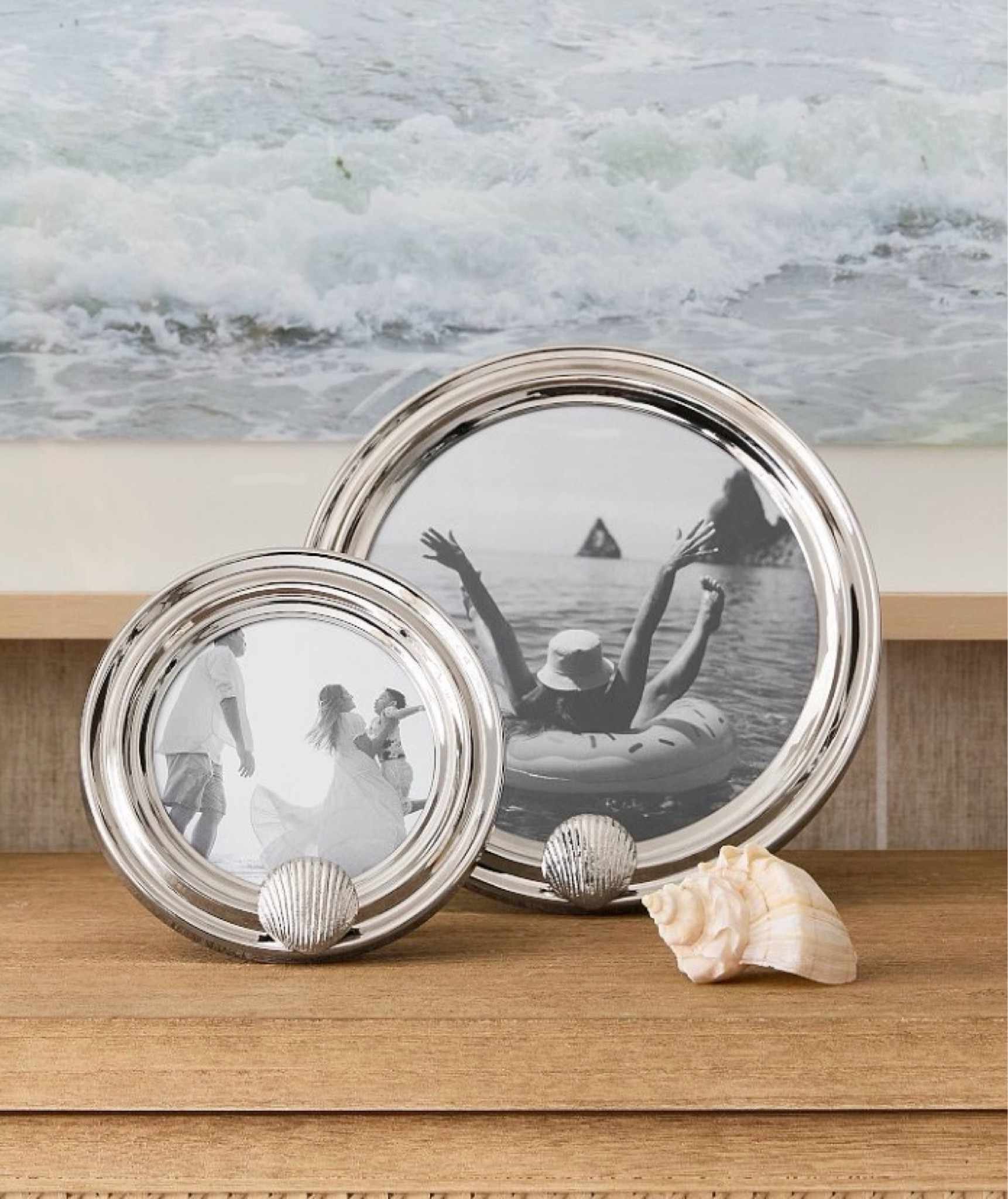 Round silver frames with shells?!?!  

#LTKmomlife #LTKSeasonal #LTKHome