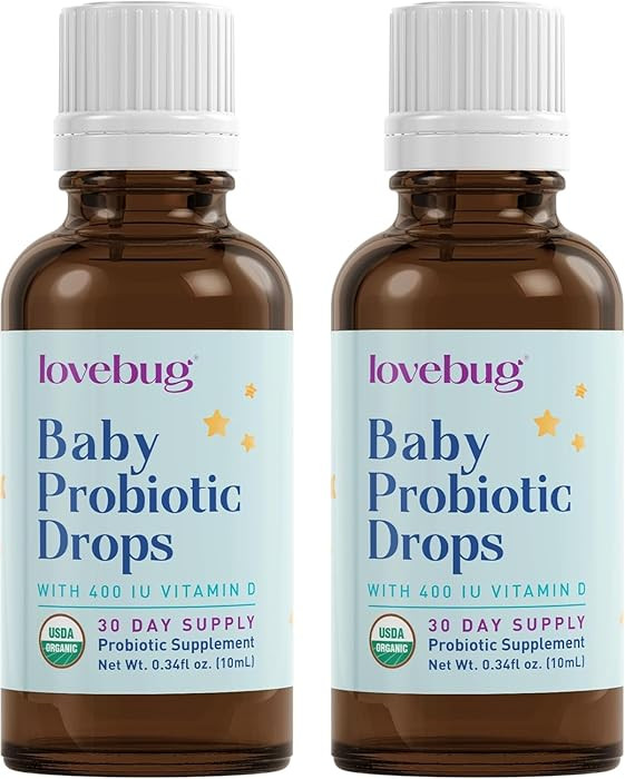 LOVEBUG Baby Probiotic Drops - Organic Probiotics for Immune Support and Baby Constipation & Coli... | Amazon (US)