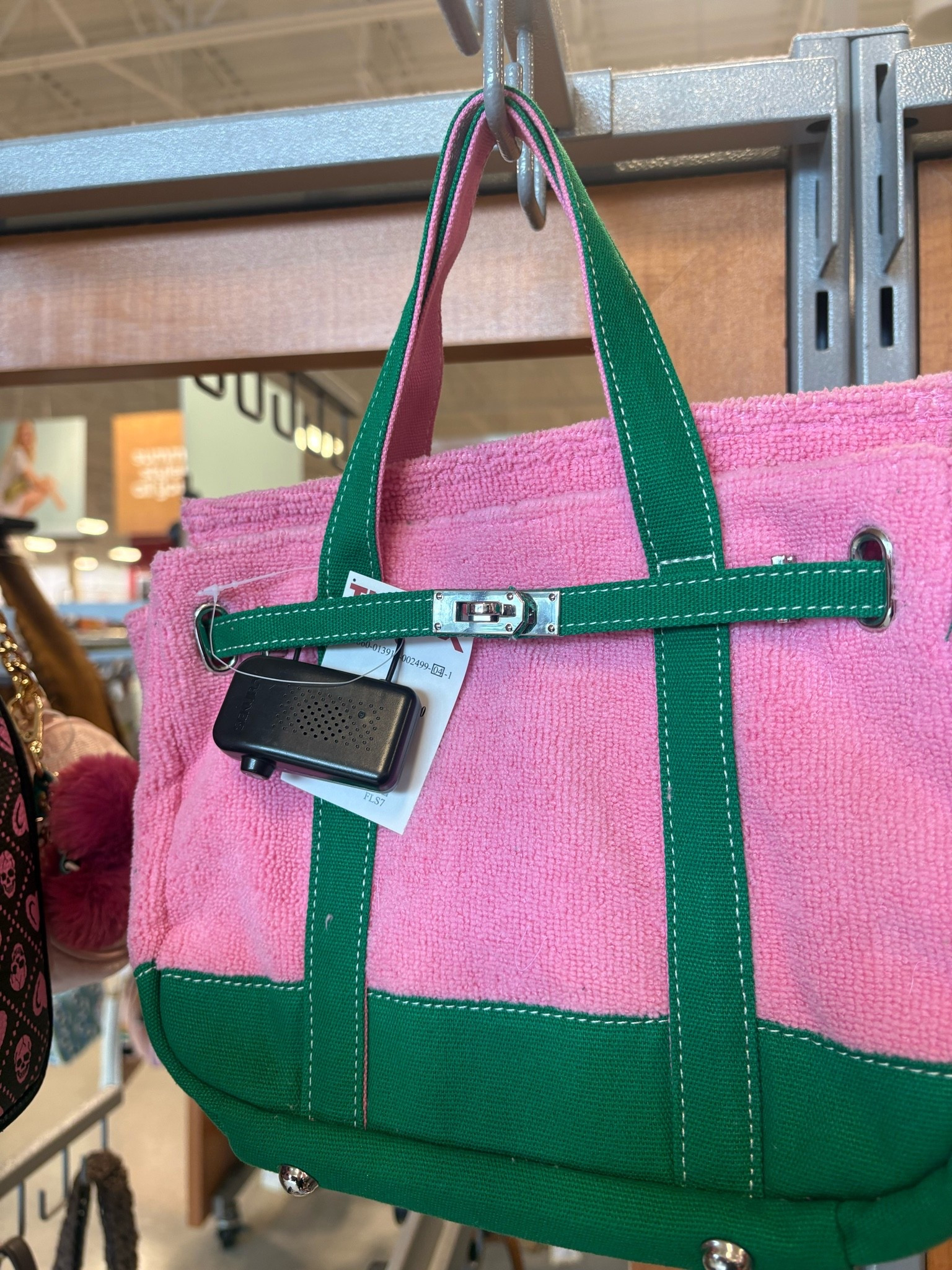 Found some of the cutest “Birkin” tote bags in a terry cloth material ! These are so cute & fun . I found these at TJ Maxx , the small ones are $24.99- large totes $39.99