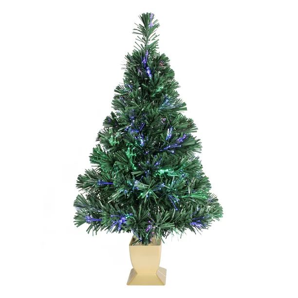 Holiday Time Fiber Optic Concord Christmas Tree 32 in, Green | Walmart (US)