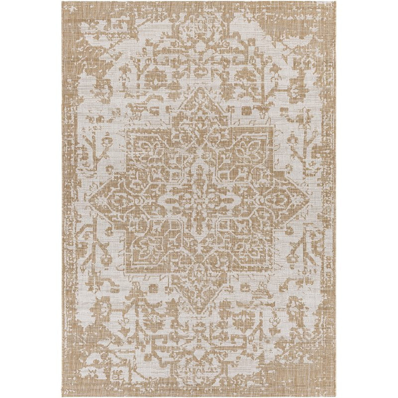 Eagean EAG-2376 7'10" x 10' Oval Rug in Tan and White - Walmart.com | Walmart (US)