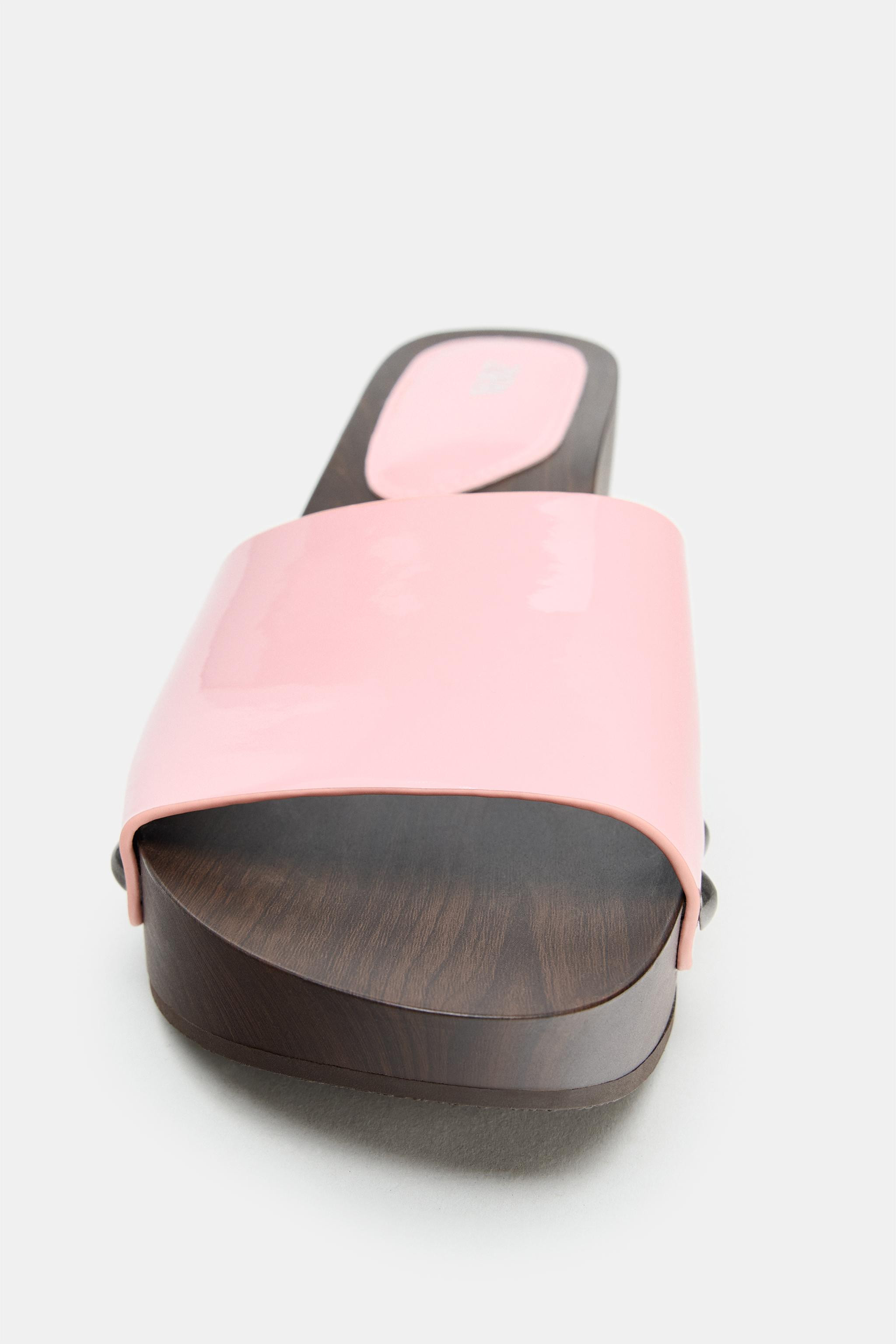 PATENT FINISH WEDGE SANDALS | Zara US