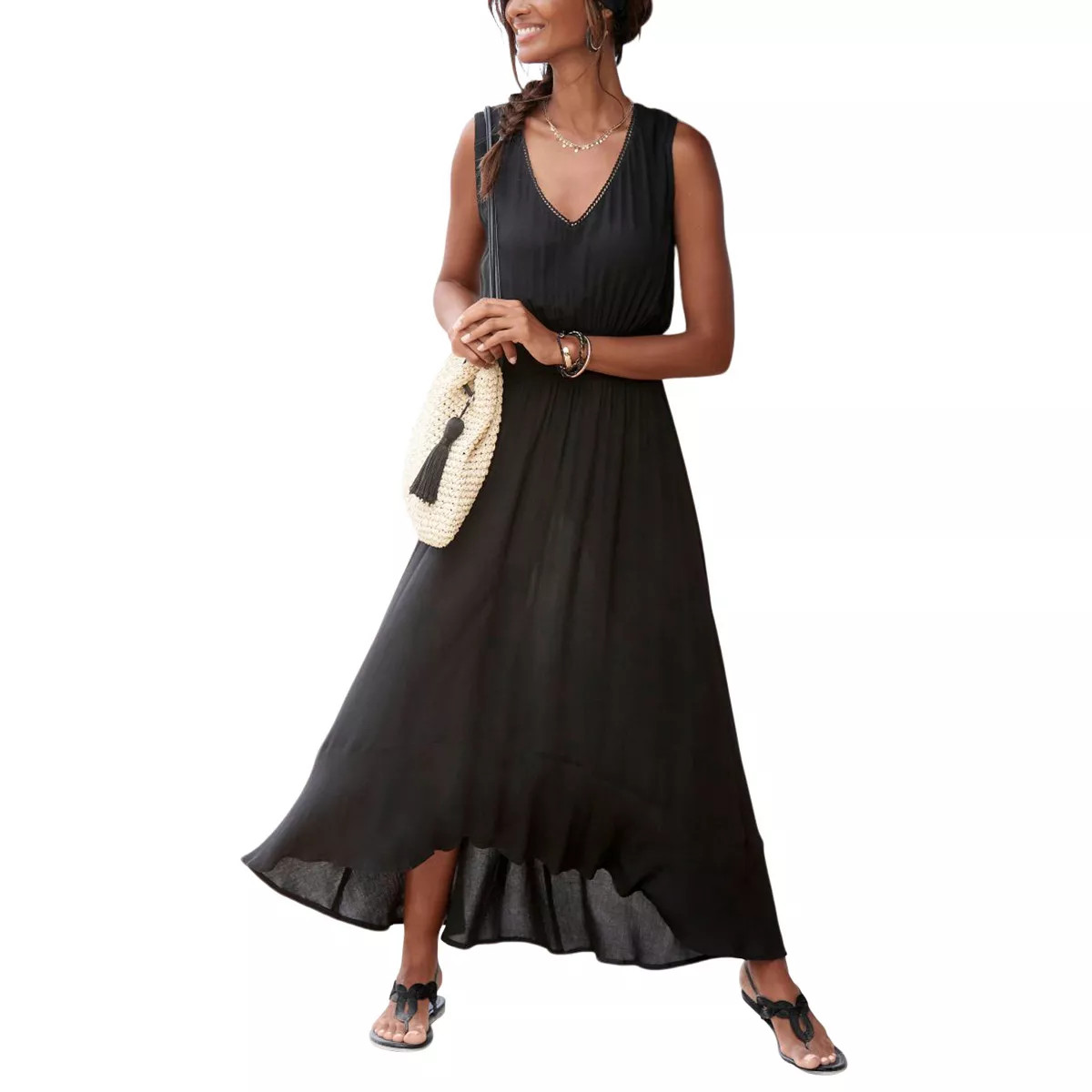 Women's V-Neck Maxi Dress - LASCANA | Target