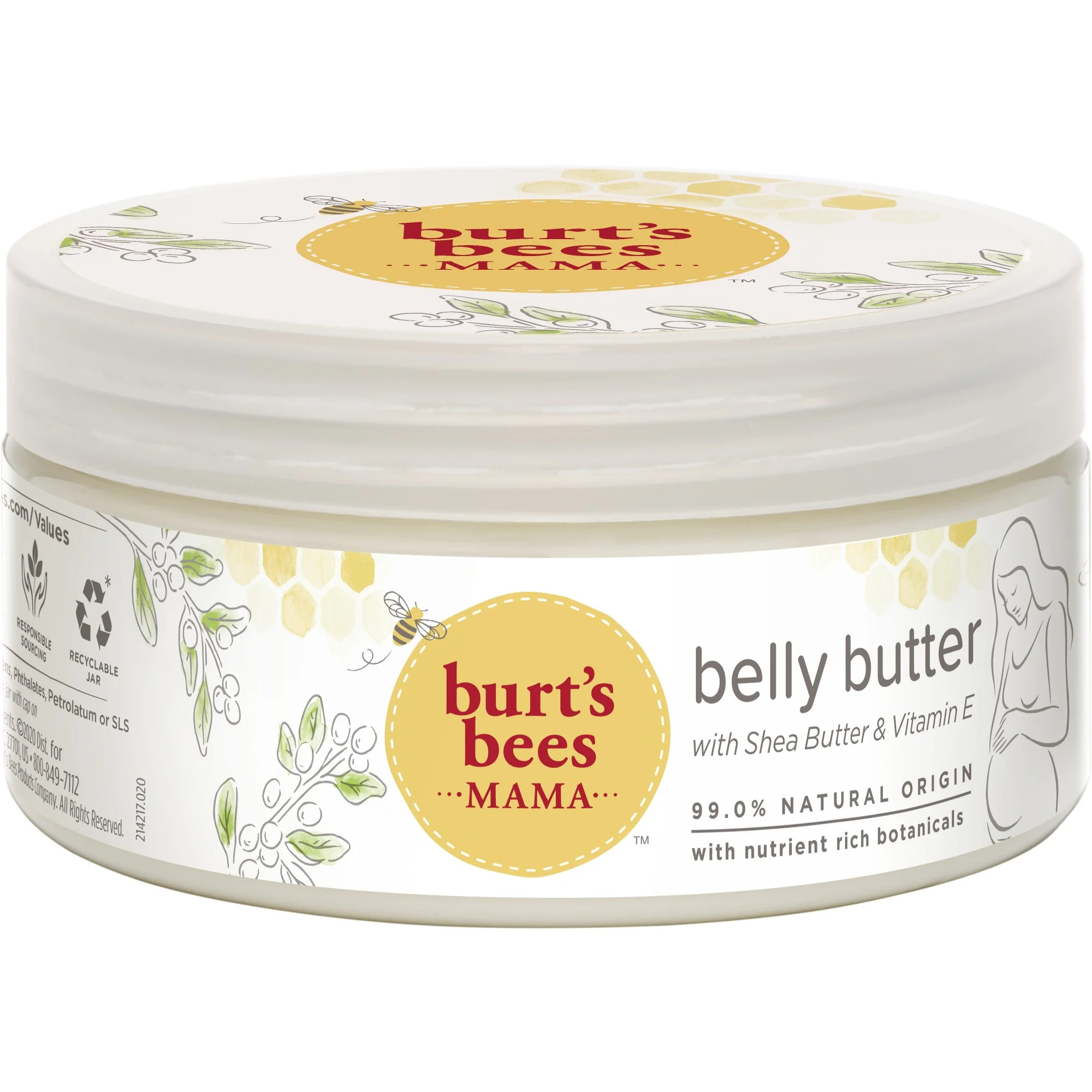 Burt's Bees Mama Belly Butter with Shea Butter and Vitamin E, 99.0% Natural Origin, 6.5 Ounces | Walmart (US)