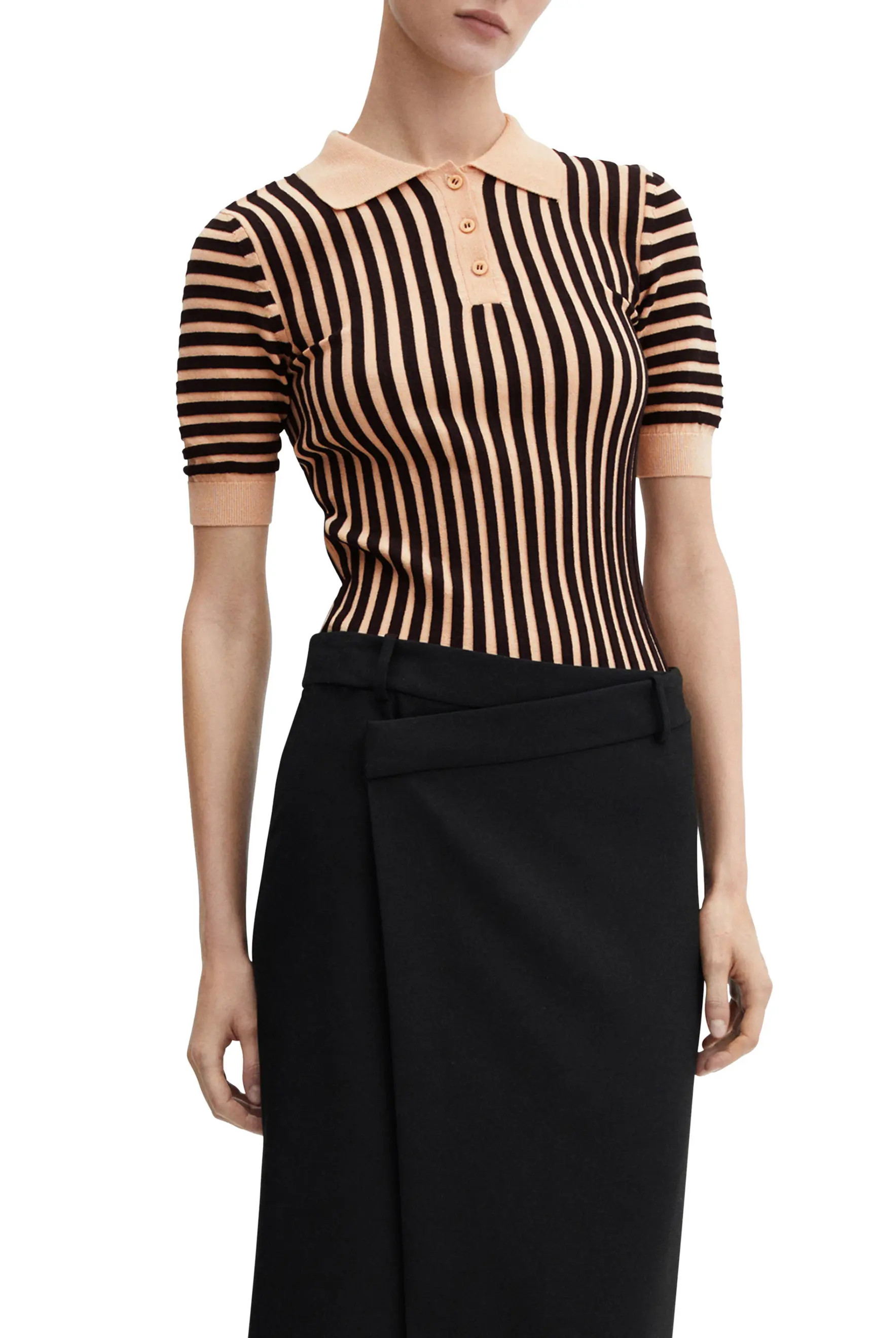 MANGO Carmin Stripe Jersey Polo | Nordstrom | Nordstrom