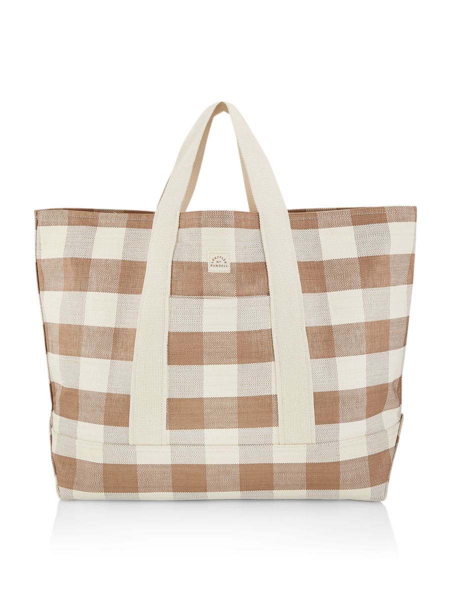 Oversized Bodie Gingham Open Tote | Saks Fifth Avenue