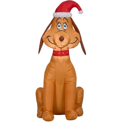 Grinch Gemmy Airblown Inflatable Max The Dog Wearing Santa Hat, 3.5 Ft Tall, ft Tall | Target