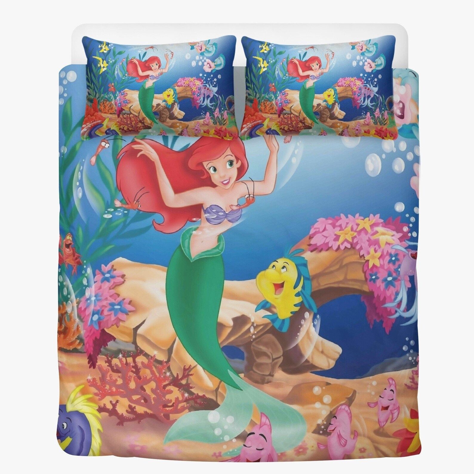 The Little Mermaid Duvet Bedding Set Twin Queen King Sizes - Etsy | Etsy (US)