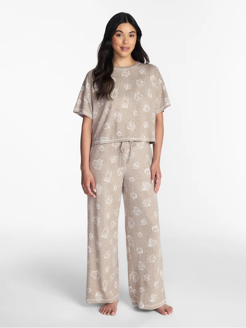Way to Celebrate Women's Hacci Knit Short Sleeve Sleep Top, Sizes XS to 3X | Walmart (US)