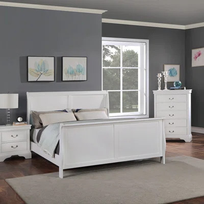 Contemporary Style 1pc Bed Set Sleigh Design Headboard White Finish Bedroom Furniture | Wayfair North America