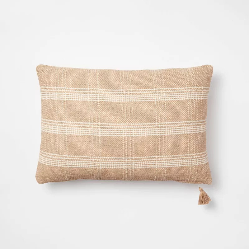 Woven Plaid Throw Pillow with Tassel Zipper -Threshold™ designed with Studio McGee | Target